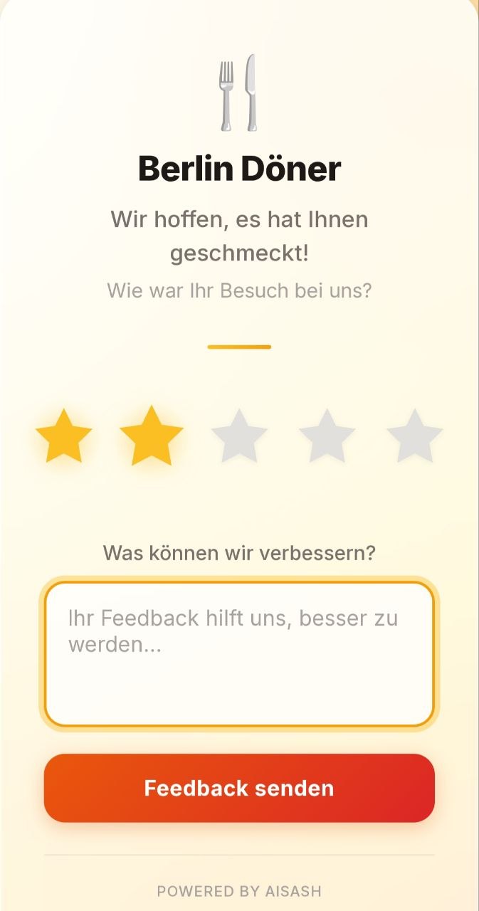 Berlin Döner Internes Feedback Formular